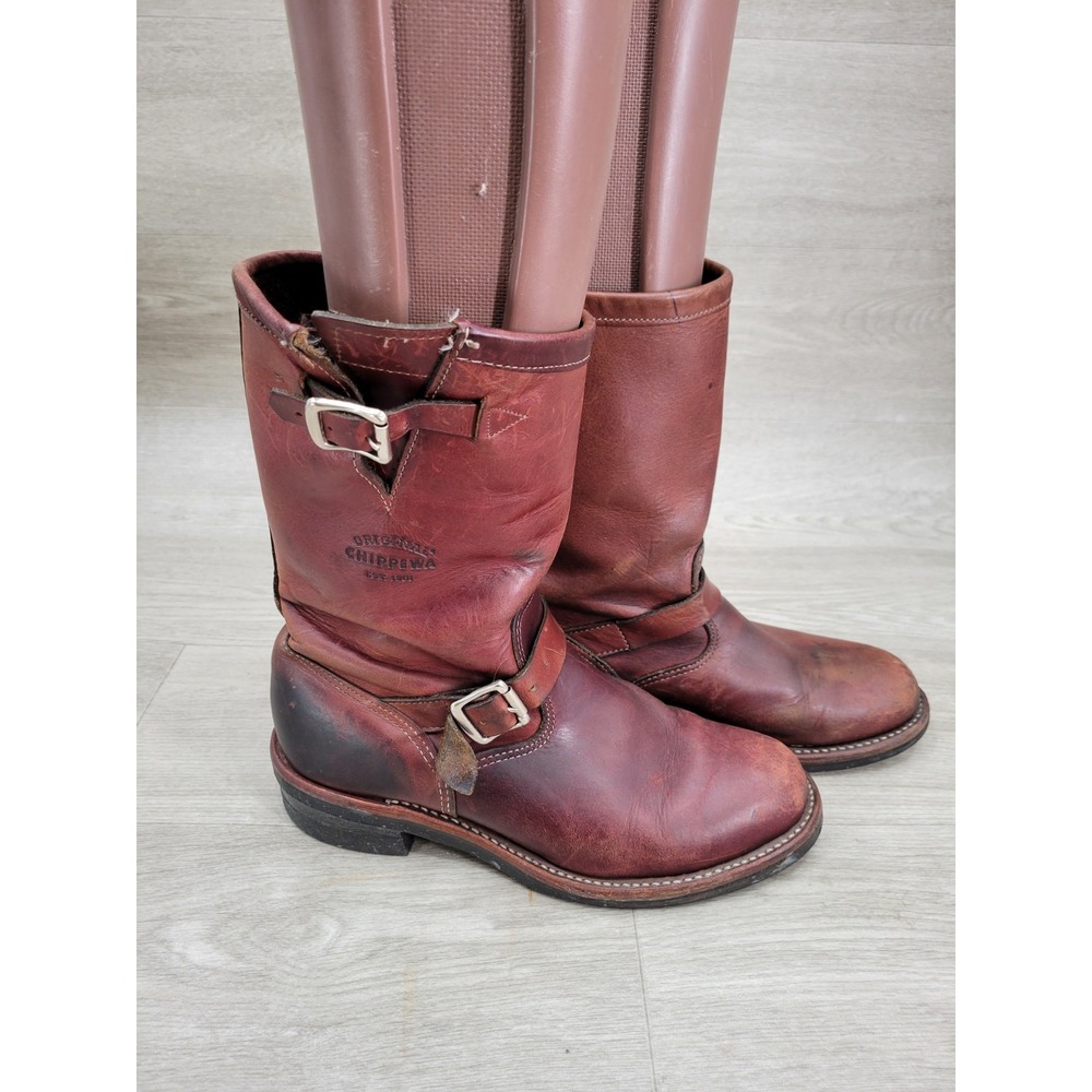 Chippewa Classic Engineer Boots Men's 10.5E Cordovan Brown Leather Biker Moto